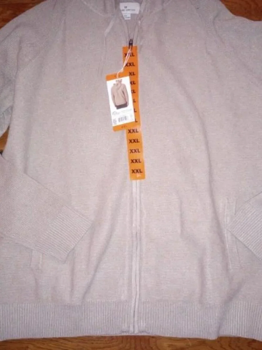 Modern Ambition Men's Size XXL Beige Full Zip Hooded Sweater NWT
